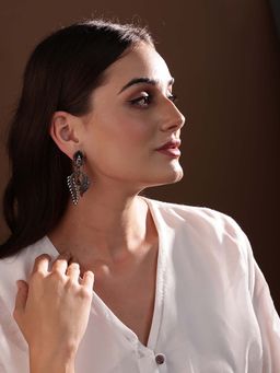 PANASH - White Brass Drop Earrings