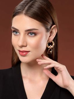 PANASH - White Brass Drop Earrings