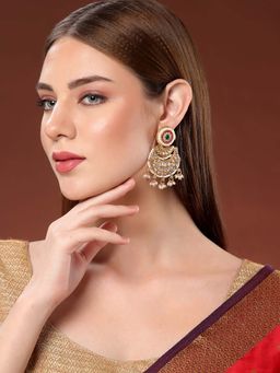 PANASH - Multi-Color Brass Drop Earrings