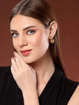PANASH - Gold Brass Drop Earrings
