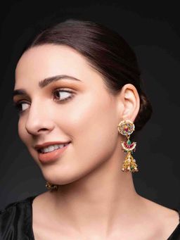 PANASH - Multi-Color Brass Drop Earrings