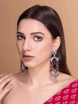 PANASH - Red Brass Drop Earrings