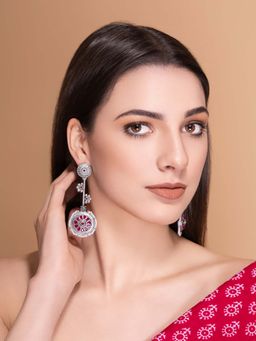 PANASH - Red Brass Drop Earrings