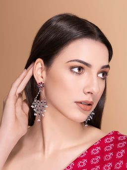 PANASH - Red Brass Drop Earrings