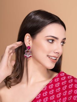 PANASH - Pink Brass Drop Earrings