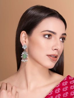 PANASH - Green Brass Drop Earrings