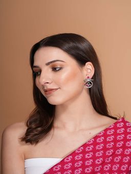 PANASH - Multi-Color Brass Drop Earrings