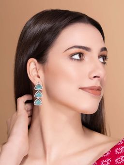 PANASH - Green Brass Drop Earrings