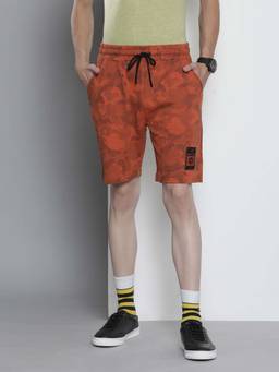 The Indian Garage Co - Rust Printed Mid Waist Shorts