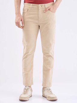 Spykar - Beige Textured Mid Waist Trouser