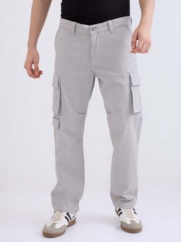 Spykar - Grey Solid Mid Waist Trouser