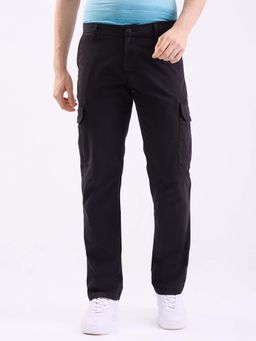 Spykar - Black Solid Mid Waist Trouser