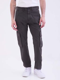 Spykar - Grey Solid Mid Waist Trouser