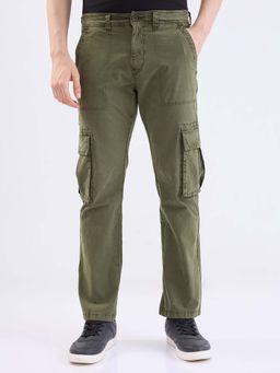Spykar - Green Solid Mid Waist Trouser