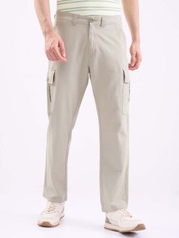 Spykar - Beige Solid Mid Waist Trouser