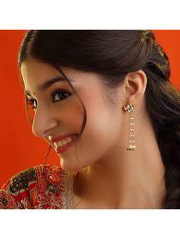Ruby Raang Studio - Sitara Polki Kundan Pearl Drop Earrings