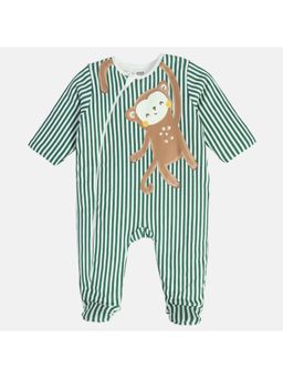 MINI KLUB - Boys Green Stripes Sleep Suit