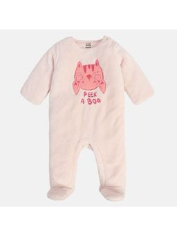 MINI KLUB - Girls Pink Solid Sleep Suit