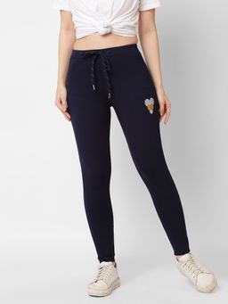 Sweet Dreams - Womens Solid Navy Blue Tights