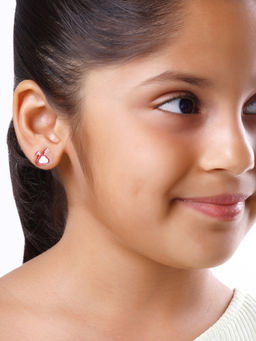 GIVA - 945 Silver Rose Gold Bunny Kids Earrings (4-8 Years)