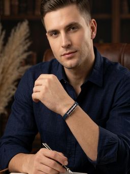 KIORAH - Men 925 Sterling Silver Rose Gold Plated Mesh Bracelet