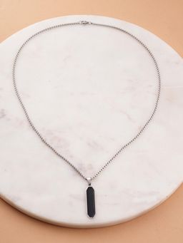 Palmonas - Men Black Obsidian Edge Pendant Necklace