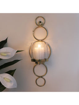 HomeTown - Nyra Metal and Glass Wall Sconce In Gold (Set of 2)