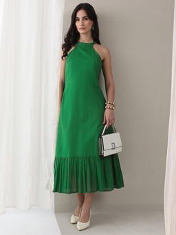 Libas - Women Green Solid Plain Dress