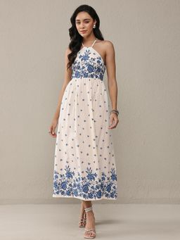 Libas - Women Blue-White Printed Dress
