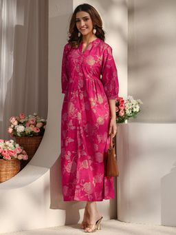 Libas - Women Pink Floral Printed Dress