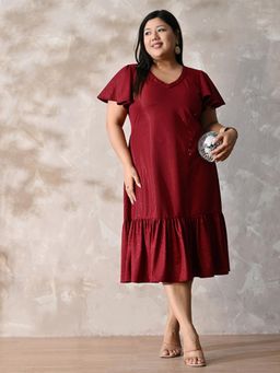 Desi Noor - Women Red Embellished Dress