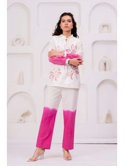 Zolo Label - Women Pink Embroidered Thread Work Co-Ord Set