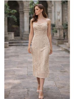 Edition II - Nude Hand-Beaded Dress