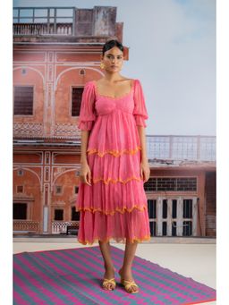 Baise Gaba - Pink Midi Dress for Women