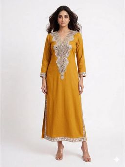 Diiwataa - Mustard Embellished Midi Dress