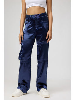 FREAKINS - Metallic Blue Cargo Pants
