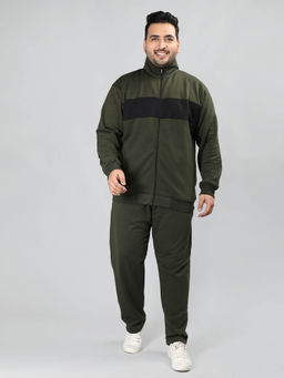 CHKOKKO - Olive Plus Size Men Winter Track Suit (Set of 2)