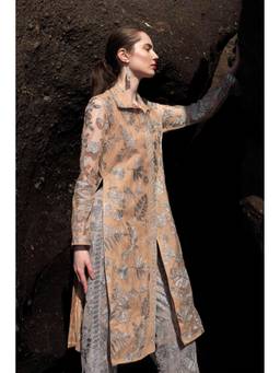 dash and dot - Women Beige Metallic Top