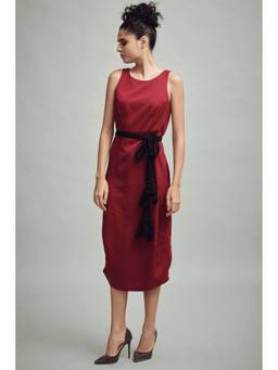 dash and dot - Red Brick Tencel Midi Dress