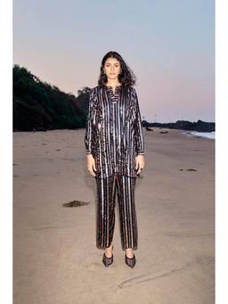 dash and dot - Women Silver Sequin Top