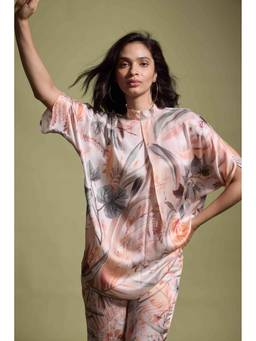 dash and dot - Multi Color Back Tie Printed Top