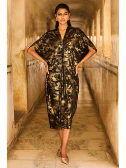 dash and dot - Metallic Drape Cowl Kaftan