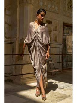 dash and dot - Metallic Print Kaftan