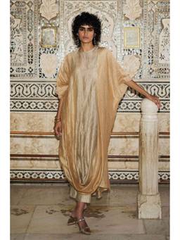 dash and dot - Metallic Draped Ombra% Tissue Kaftan Top