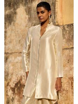 dash and dot - Ivory Ivory Brocade Longline Top
