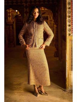 dash and dot - Gold Maxi Skirt