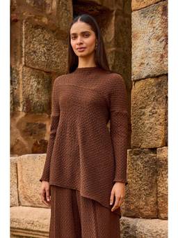 dash and dot - Women Brown Knit Top