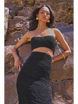 dash and dot - Women Black Ruched Top