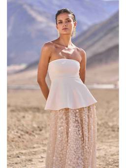 dash and dot - Ivory Ivory Peplum Top