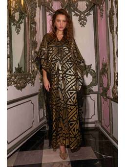 dash and dot - Metallic Appliqua% Kaftan